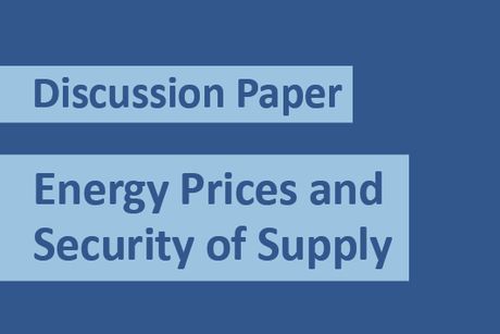 You see a picture with the text "Discussion Paper Energy Prices and Security of Supply"