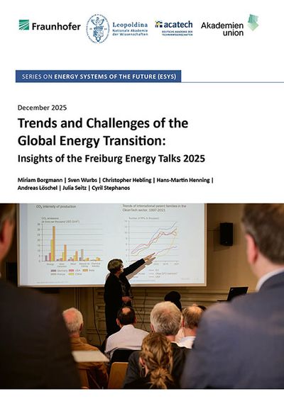 The picture shows the cover of the publication which outlines trends and challenges of the energy transition.
